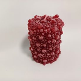 Bordó Színű Buborékos Henger Gyertya 6x7,5cm
