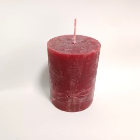 Bordó Rusztikus Henger Gyertya 6x8cm