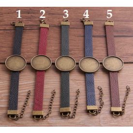   Bordó (2-es) Bronz Kaboson Tartó Műbőr Karkötő Óra 25mm