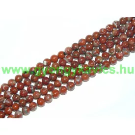 Vörös Breccsa Jáspis Ásványgyöngy Gyöngyfüzér 6mm