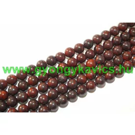   Vörös Breccsa Jáspis (2) Ásványgyöngy Gyöngyfüzér 8mm