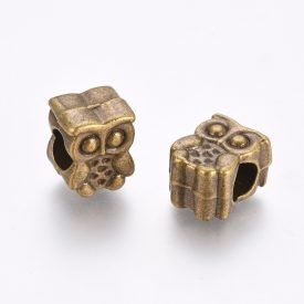  Bronz Színű Bagoly Charm Nyaklánc Karkötő Ékszer Dísz Köztes 11x9mm