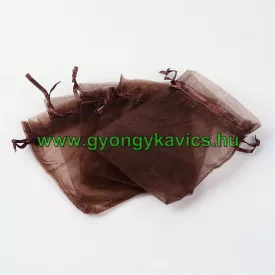 Bronz Barna Organza Tüll Díszzacskó Dísztasak 9x7cm