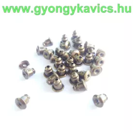 Bronz Színű Fülbevaló Dugó 5x5mm Lyuk 1mm