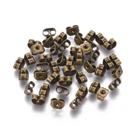 Bronz Színű (2) Fülbevaló Dugó 5x3,5mm Lyuk 1,2mm