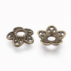   Bronz Színű Virág Nyaklánc Karkötő Ékszer Dísz Közdarab Gyöngykupak 11mm