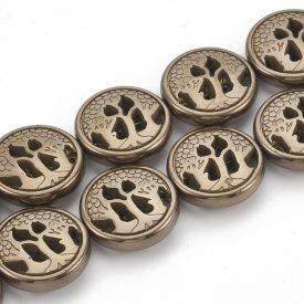 Bronz Hematit Életfa Ásványgyöngy 12x4,5mm