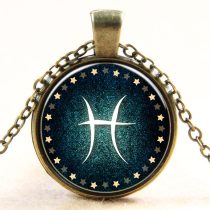   Bronz Színű Halak Horoszkóp Csillagjegy Medál Lánccal (117) Nyaklánc 27,5mm