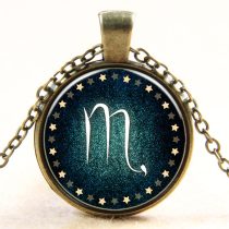   Bronz Színű Skorpió Horoszkóp Csillagjegy Medál Lánccal (118) Nyaklánc 27,5mm