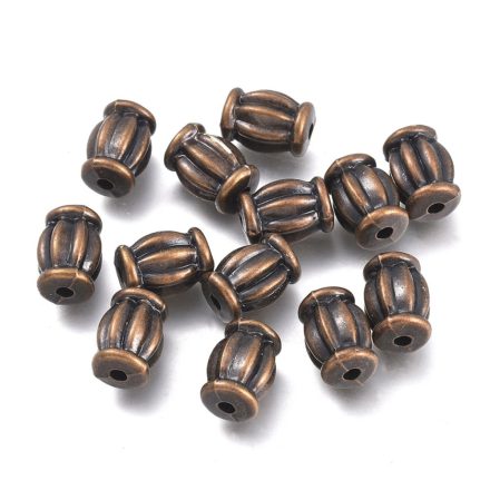 Bronz Színű Műanyag "Hordó" Közdarab Köztes 12x9mm