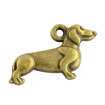 Bronz Színű Kutya Tacskó Medál 12x22mm