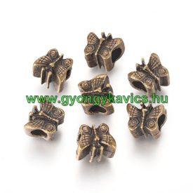   Bronz Színű Lepke Pillangó Charm Nyaklánc Karkötő Ékszer Dísz Köztes 10,5x12x9mm