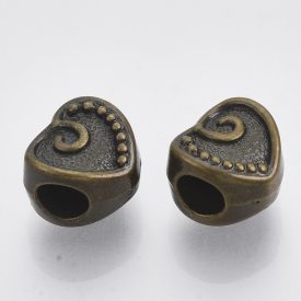   Bronz Színű Szív Charm Nyaklánc Karkötő Ékszer Dísz Köztes MŰANYAG 11x12mm
