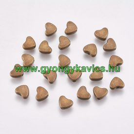   Bronz Színű Szív Nyaklánc Karkötő Ékszer Dísz Közdarab Köztes FÉM 6x5mm