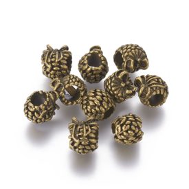   Bronz Színű Toboz Nyaklánc Karkötő Ékszer Köztes Charm 10,5x9,5mm