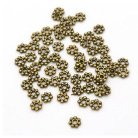   Bronz Színű Virág Nyaklánc Karkötő Ékszer Dísz Közdarab Köztes 4mm