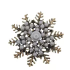 Bronz Színű Szintetikus Kagyló Hópehely Bross Kitűző