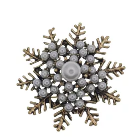 Bronz Színű Szintetikus Kagyló Hópehely Bross Kitűző