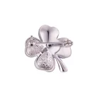 Ezüst Színű Cirkónia Strasszos Türkiz Osztrák Kristály Lóhere Bross Kitűző