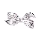 Ezüst Színű Cirkónia Strasszos Masni Bross Kitűző