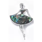 Ezüst Színű Abalone Paua Kagyló Táncos Balerína Bross Kitűző