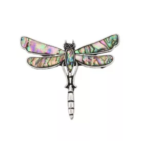   Ezüst Színű Abalone Paua Kagyló Szitakötő Bross Kitűző