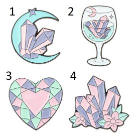   Színes Tűzzománc (4) Ásvány Virág Brosstű Bross Kitűző 29x26mm