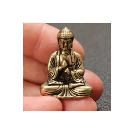 Réz Színű Buddha Budha Figura Szobor Dísz 29x22mm