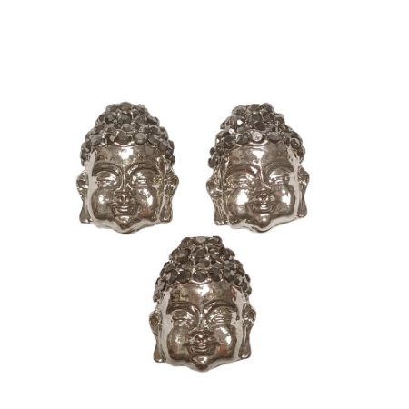 Ezüst Színű Strasszos Budha Buddha Budha Közdarab Köztes 18x13,5x11mm