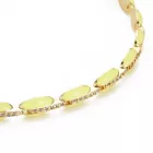 18K Aranyozott Citromsárga Színű Tűzzománc Cirkónia Strasszos Nyaklánc 33,5cm+7cm