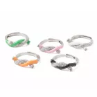 Ezüst Narancssárga Színű Cirkónia Strasszos Gyűrű Újjméret: 16,9mm (Állítható)