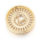 Fekete Színű Cirkónia Strasszos V Betű ABC Felfűzhető Közdarab Köztes Felvarrható Medál Kitűző 20mm