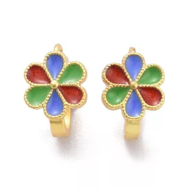  Arany Színű Tűzzománc Virág Nyaklánc Karkötő Ékszer S Kapocs 10x7mm