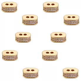   Arany Színű Cirkónia Strasszos Dupla Soros Közdarab Köztes 8x5,5x3,5mm