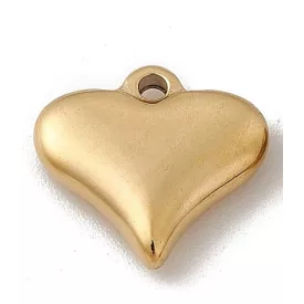 18K Aranyozott Nemesacél Szív Charm