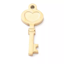 18K Aranyozott Nemesacél Kulcs Charm