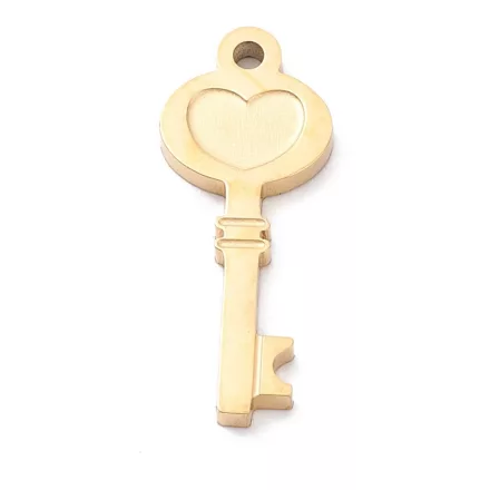 18K Aranyozott Nemesacél Kulcs Charm