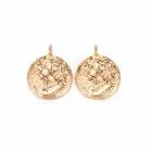 18K Aranyozott Cirkónia Strasszos Hölgy Portré Charm