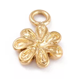 Arany Színű Nemesacél Virág Charm