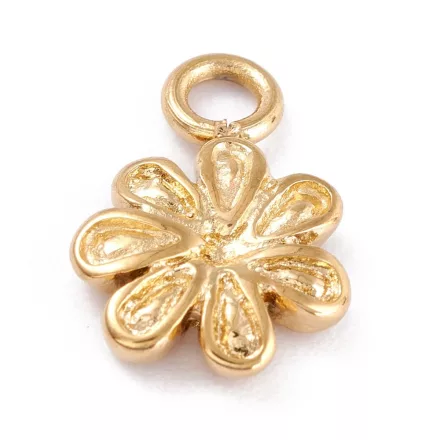 Arany Színű Nemesacél Virág Charm