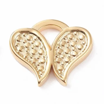 Arany Színű Nemesacél Szív Angyalszárny Lepke Pillangó Charm