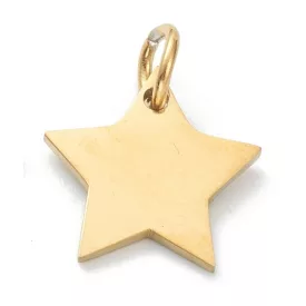 Arany Színű Nemesacél Csillag Charm