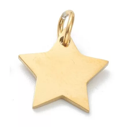 Arany Színű Nemesacél Csillag Charm