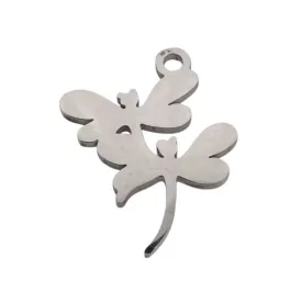 Ezüst Színű Nemesacél Szitakötő Charm