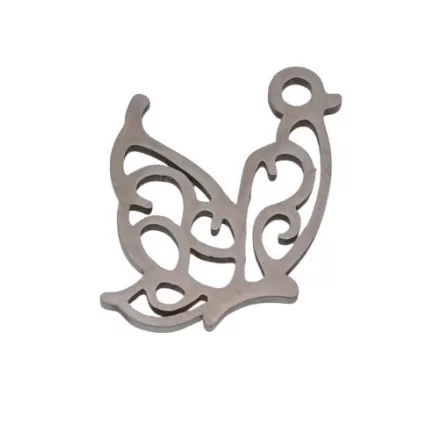 Ezüst Színű Nemesacél Lepke Pillangó Charm