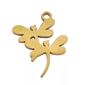 Arany Színű Nemesacél Szitakötő Charm