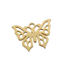 Arany Színű Nemesacél Lepke Pillangó Charm