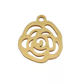 Arany Színű Nemesacél Rózsa Szegfű Virág Charm