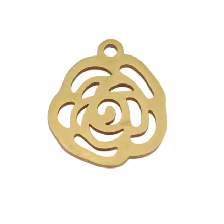 Arany Színű Nemesacél Rózsa Szegfű Virág Charm