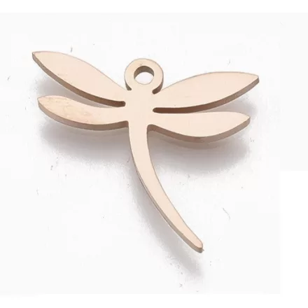 Rózsaarany Színű Nemesacél Szitakötő Charm